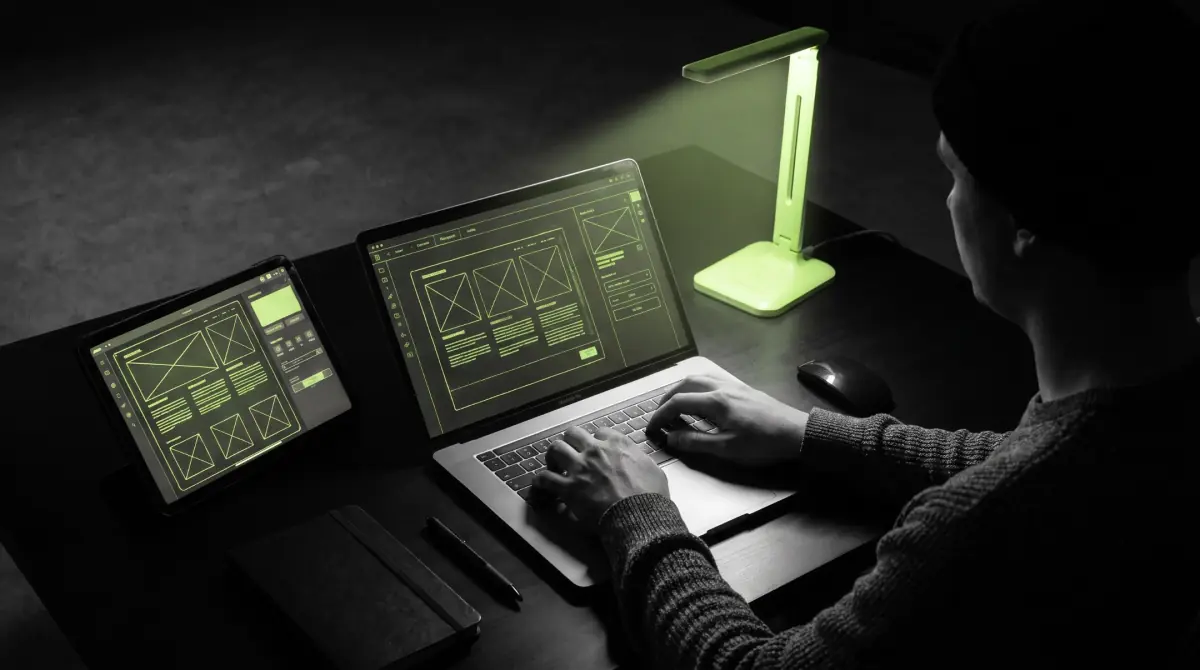 Diseño de una landing page en un computador portátil